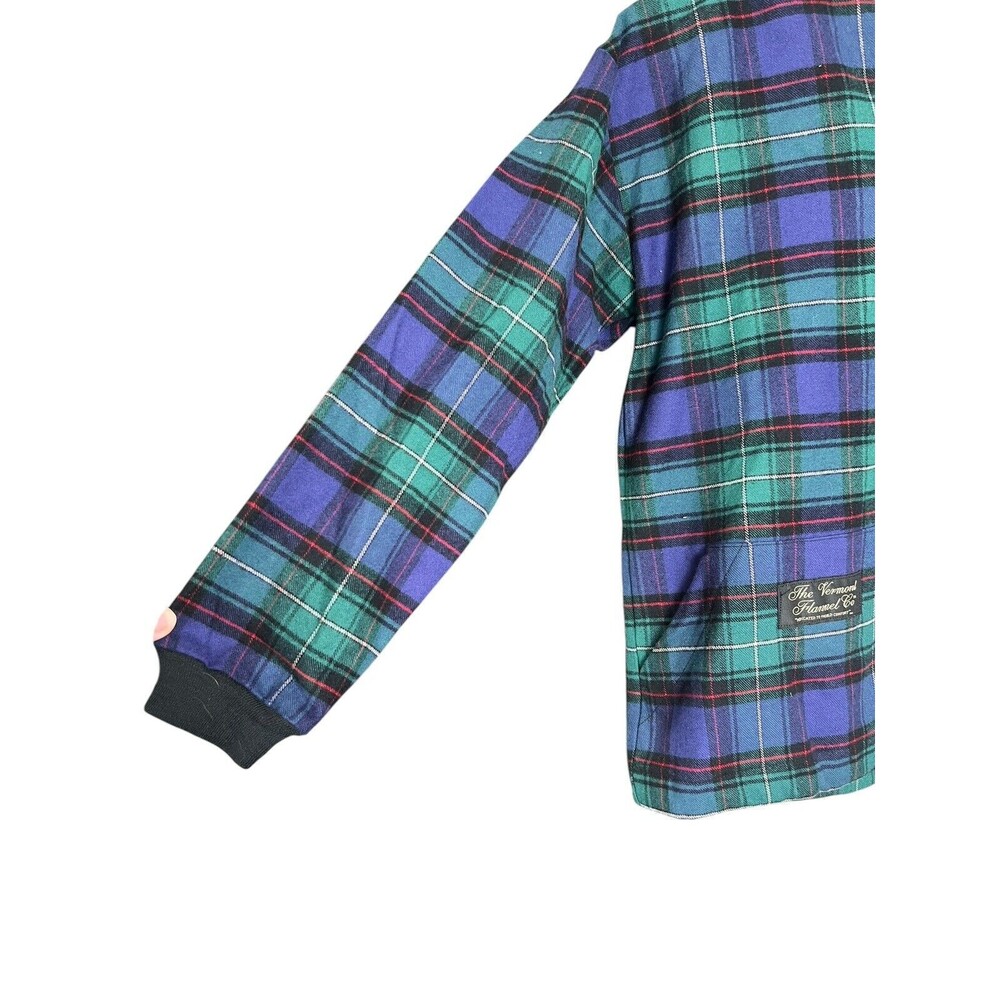 The Vermont Flannel Company 1/4 Button Up Plaid Hoodie Pullover Youth M (10-12) - Picture 6 of 10